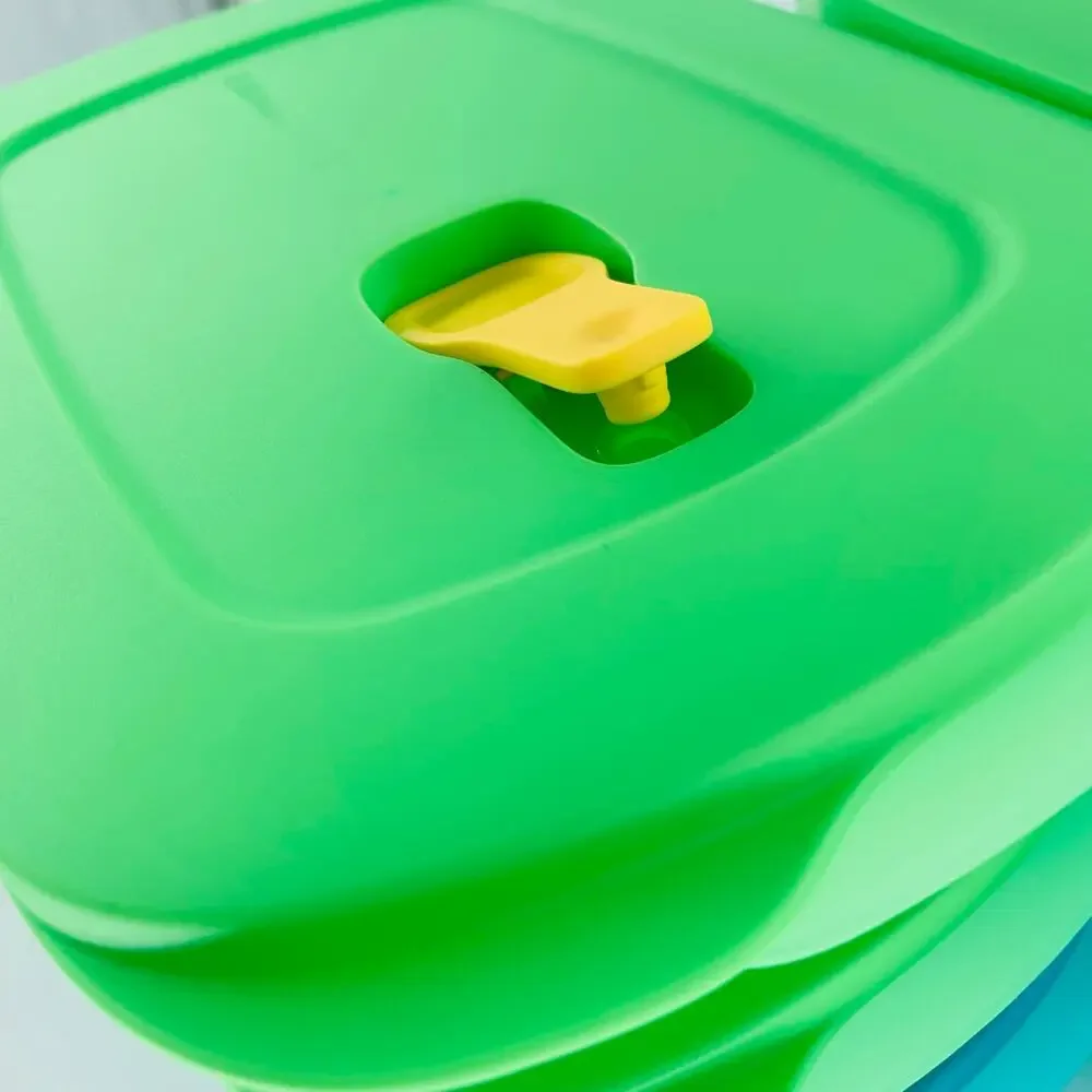 Tupperware Crystalwave Plus 12 Piece 6 Bowls Lids Green Blue Plastic Rectangle